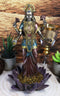 Ebros Hindu Goddess Lakshmi Standing On Lotus Blossom Statue 10"H Deity Of Prosperity