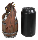 Ebros German Fest Dark Beer Dragon in Aged Barrel Fantasy Drunk Dragons Figurine 6"H
