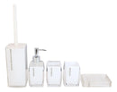 Stain White Austrian Crystals 6 Piece Chic Bathroom Vanity Accessories Gift Set