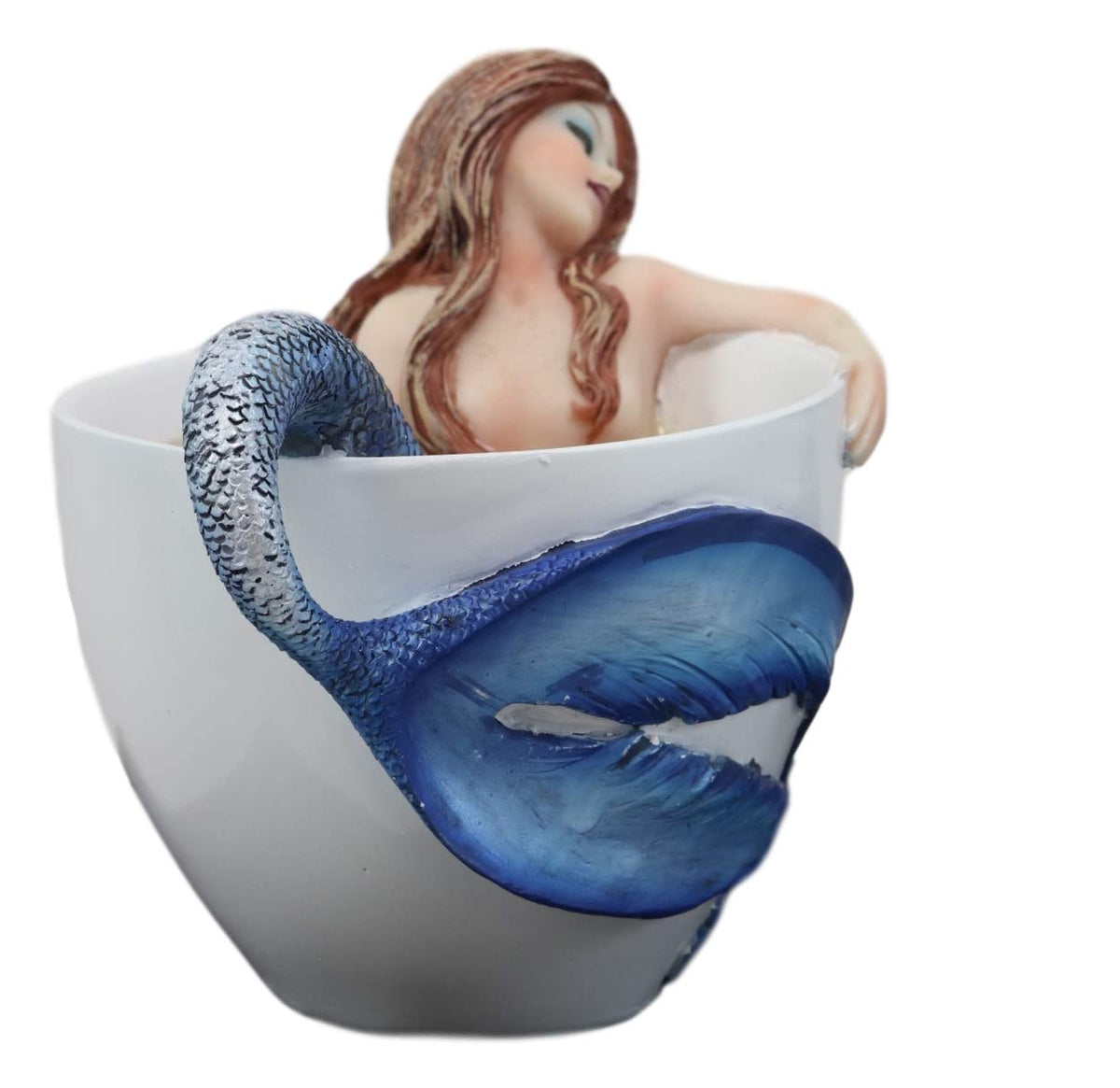 Ebros Amy Brown Relax Time Mermaid in Tea Cup Statue Nautical Fantasy Mermaids Sirens of The Seas Collector Figurine Birthday Housewarming Ideas Home Shelf Desktop Kitchen Decor