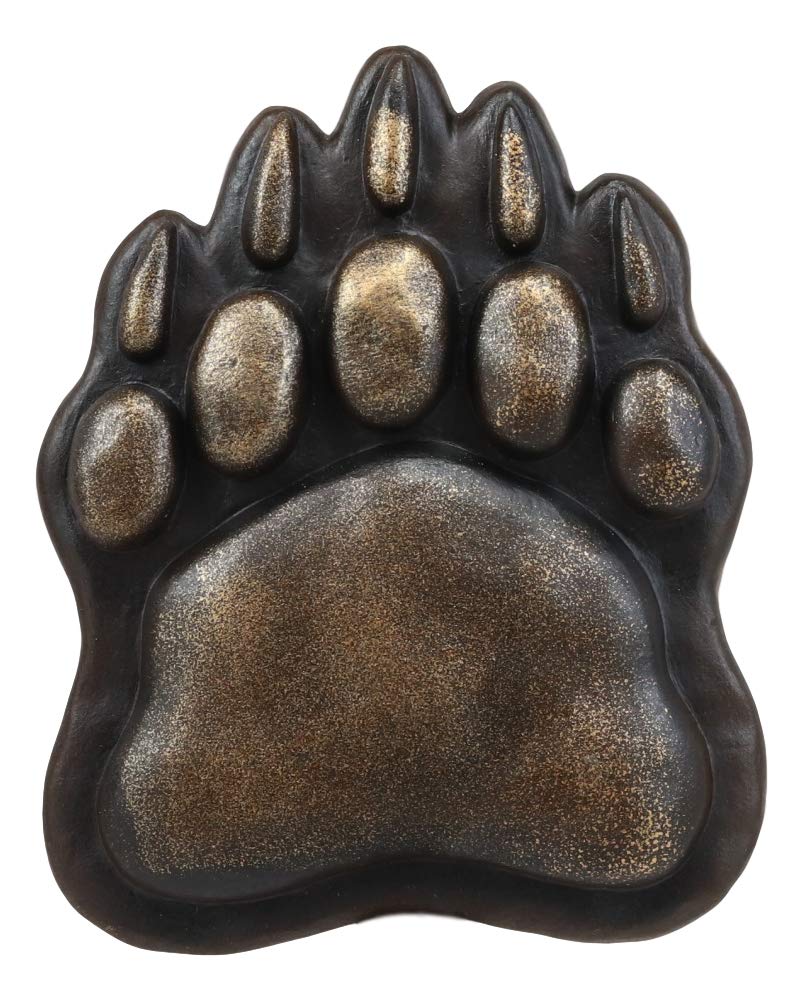 Ebros Gift Rustic Black Bear Paw With Dangling Branch Metal Toilet Paper Holder Figurine 10.25"L Powder Room Bathroom Wall Decor Plaque For Cabin Hunting Lodge Animal Bears Tracks Accent