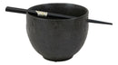 Whimsical Ceramic Black Owl Ramen Udong Noodles Soup Bowl With Chopsticks Set