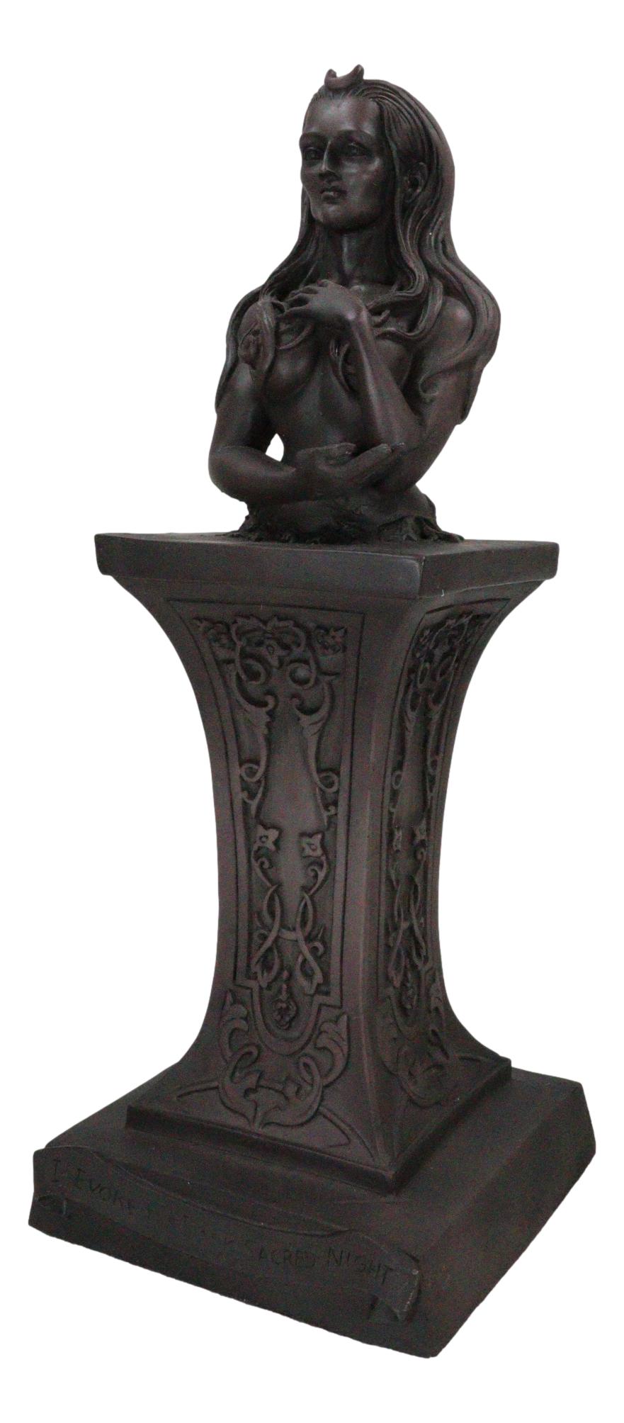 Divine Wiccan Feminine Crescent Crowned Celestial Moon Goddess Herm Sculpture