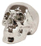 Electroplated Shiny Chrome Cranium Skull Head Money Bank Resin Figurine 7.5"L