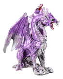 Fearsome Metallic Purple Double Headed Hydra Dragon Fantasy Figurine 4.75"H