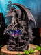 Elemental Quiksilver Bifrost Dragon Guarding LED Light Blue Crystal Cave Statue