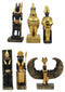 Egyptian Classical Gods Anubis Horus Isis Osiris Sekhmet Dollhouse Miniature Set