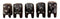 Balinese Wood Handicrafts Carved Jungle Elephant Miniature Figurines Set 2.5"L
