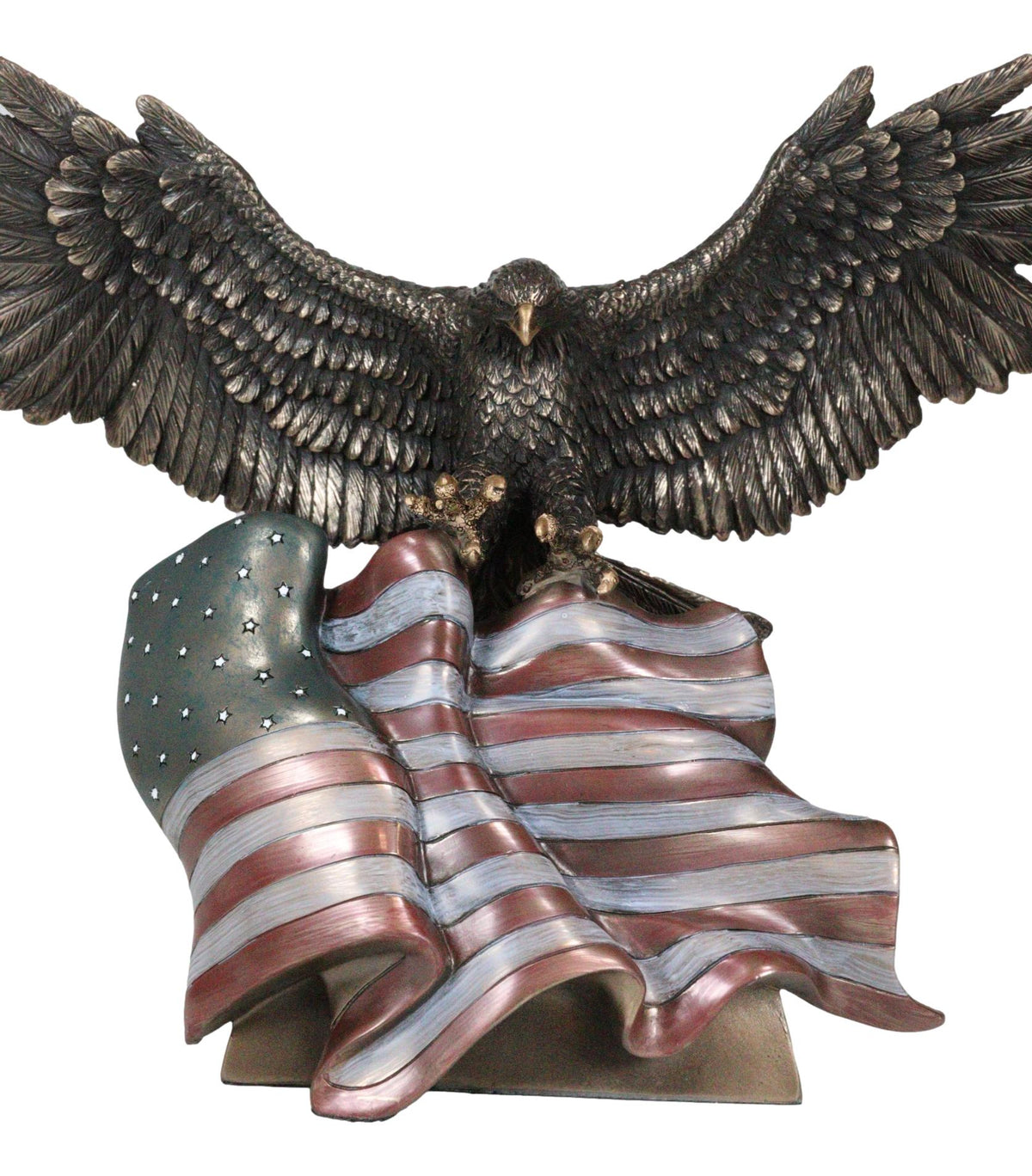 Wings Of Glory Bald Eagle Clutching Star Spangled Banner American Flag Figurine