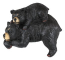 Ebros Rustic Forest Black Mama Bear And Cub Cuddling Shelf Snoozer Sitter Figurine