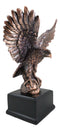 Patriotic Flight Bald Eagle On Rock Stretching Out Wings Figurine With Base