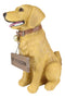 Ebros Large Golden Retriever Puppy  Decor Statue With Jingle Collar Greeting Sign