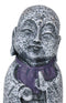 Ebros Japanese Namaste Praying Jizo Monk with Purple Bib Statue 4.75" H Figurine