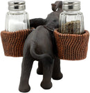 Ebros Savanna Calls Trumpeting Elephant Glass Salt And Pepper Shakers Holder Set