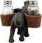 Ebros Savanna Calls Trumpeting Elephant Glass Salt And Pepper Shakers Holder Set