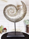 19"H Large Silver Gold Leaf Resin Marine Sea Spiral Nautilus Shell On Pole Stand