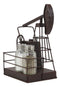 Ebros Vintage Metal Oil Derrick Rig Pump Glass Salt And Pepper Shakers Carrier Holder