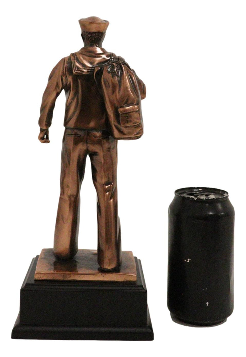 Patriotic Men Of Duty Homecoming Decorated Navy Sailor In Uniform Statue 11.5"H