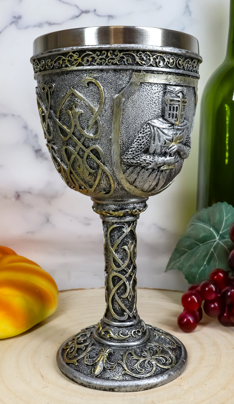 Ebros Medieval Templar Crusader Knight Of The Cross Wine Goblet Chalice 10oz