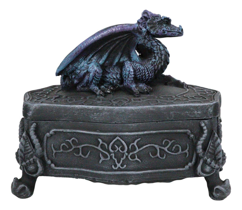 Fantasy Midnight Dragon Box Celtic Hour Of The Dragon Chest Jewelry Box Figurine