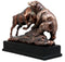 Ebros Wall Street Charging Bull Goring Bear Bronze Electroplated Figurine