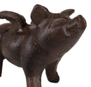 Cast Iron Whimsical Flying Pig Angel Decorative Statue Heirloom Vintage Rustic
