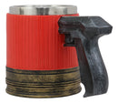 Ebros Gift Western 12 Gauge Shotgun Red Ammo Barrel Case Mug With Pistol Handle Beer Stein Tankard Coffee Cup Kitchen Dining Party Accessory Decoration Wild West Military Theme Perfect Gift For Men