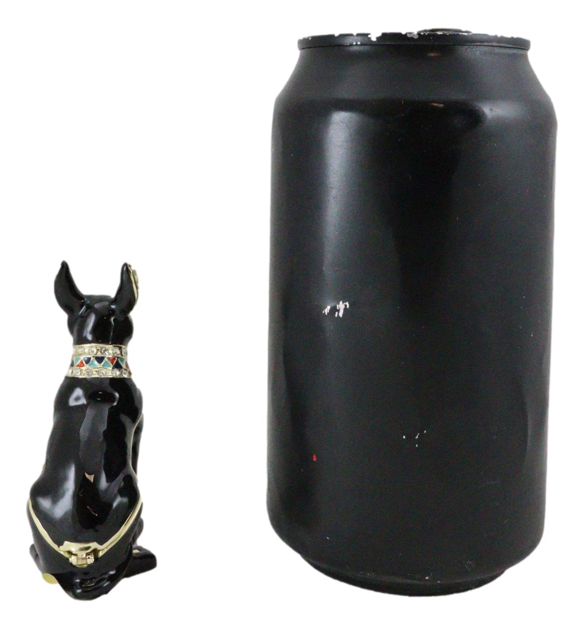 Egyptian Anubis Dog God Of The Dead Pewter Austrian Crystals Trinket Jewelry Box