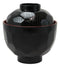 Made In Japan Honeycomb Ridged Black Red Lacquer Copolymer Plastic Bowl With Lid