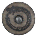 Ebros Faux Wood Fire Wheel Dragon Battleworn Viking Warrior Shield Wall Plaque