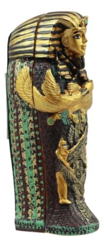 Ebros Egyptian King Tutankhamun Sarcophagus Coffin With Mummy Figurine Set 4"L - Ebros Gift