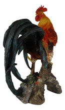 Large Realistic Rustic Western Country Chicken Morning Crow Rooster Statue