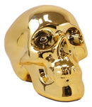 Electroplated Shiny Gold Cranium Skull Head Money Bank Resin Figurine 7.5"L