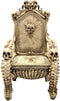 56"H Fantasy Underworld White Walker Skeleton Spines & Bones Skull Throne Chair