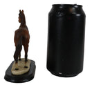 Thoroughbred Pride Brown Chestnut Race Horse Statue Model Steed Desktop Figurine
