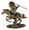 Ebros Indian Warrior With Trailer War Bonnet Headdress On Horse Throwing Spear Statue