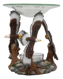 Ebros King Of The Sky Soaring Trinity Bald Eagles Oil Wax Warmer Candle Holder Statue