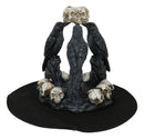 Gothic Wicca Quoth Trio Ravens Nevermore With Skulls Backflow Incense Burner