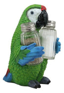 Ebros Tropical Rainforest Green Military Macaw Parrot Salt Pepper Shakers Holder