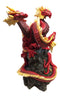 Magma Lava Volcano Hydra Three Headed Dragon Figurine 10.5" Height