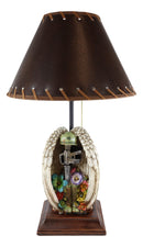 Patriotic Angel Winged Helmet Rifle Boots And Succulents Memorial Table Lamp