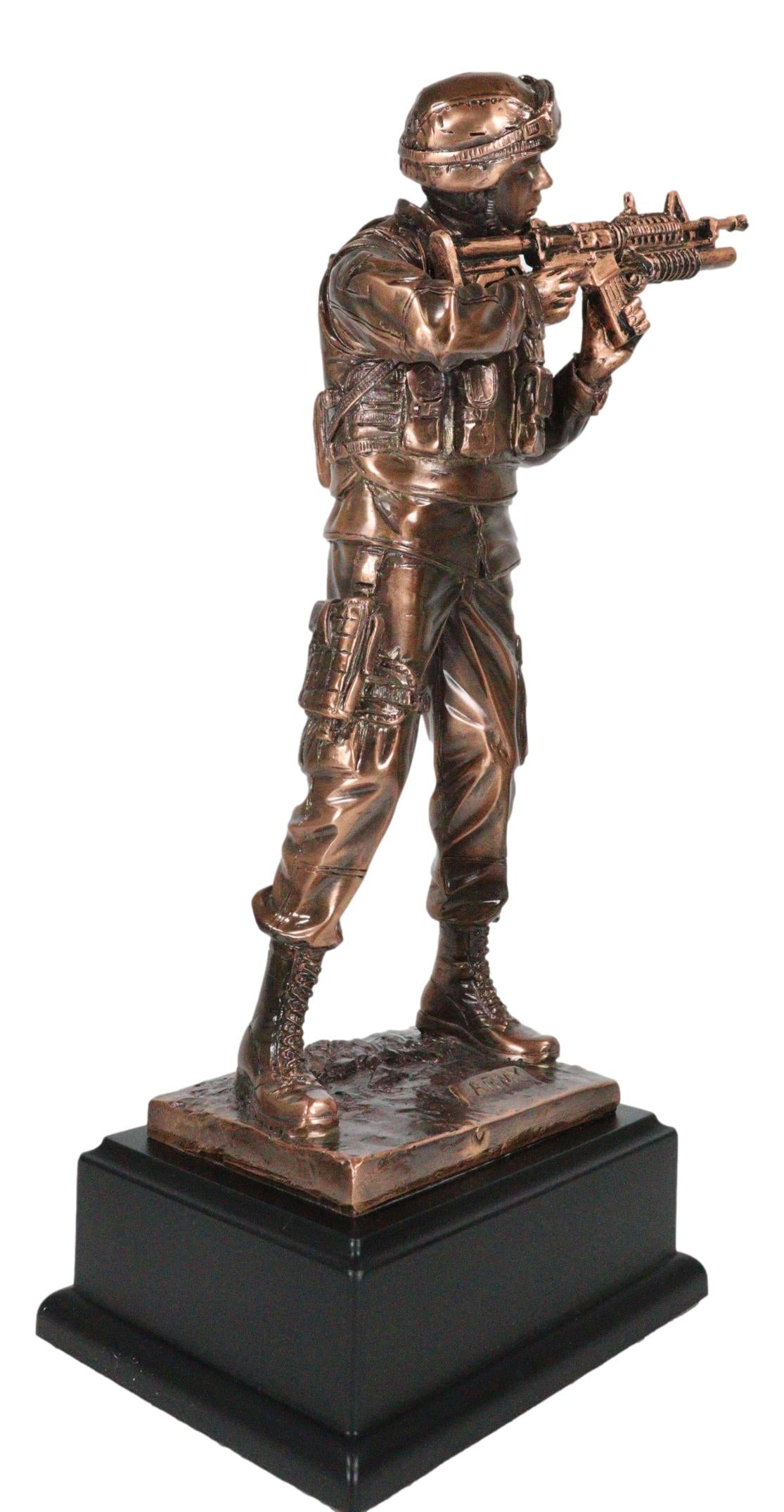 Ebros Men Of Duty Decorated Army Soldier Aiming With Rifle Figurine 11.5"Tall