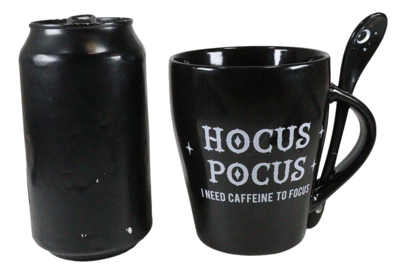Witchcraft Wicca Hocus Pocus Crescent Moon Stars Coffee Mug And Spoon Set