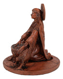Ebros Celtic Goddess of Rebirth Cerridwen Enchantress with Magic Cauldron Pig and Chicken Statue 8.5" Tall Celtic Pagan Triple Goddess Figurine Wicca Decor Sculpture