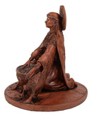 Ebros Celtic Goddess of Rebirth Cerridwen Enchantress with Magic Cauldron Pig and Chicken Statue 8.5" Tall Celtic Pagan Triple Goddess Figurine Wicca Decor Sculpture