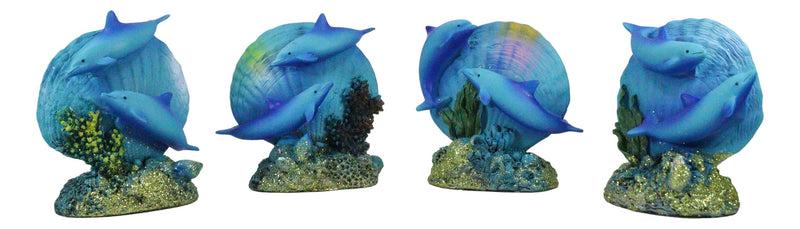 Ebros Nautical Ocean Marine Reef Swimming Dolphins Fish W/ Clams Mini Figurines