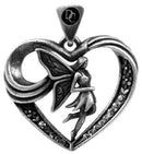 Ebros Fairy Cupid Heart Medallion Necklace Accessory Jewelry With Rhinestones