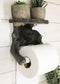Ebros Rustic Black Bear Cub On Tree Toilet Paper Holder And Cell Phone Stand Figurine