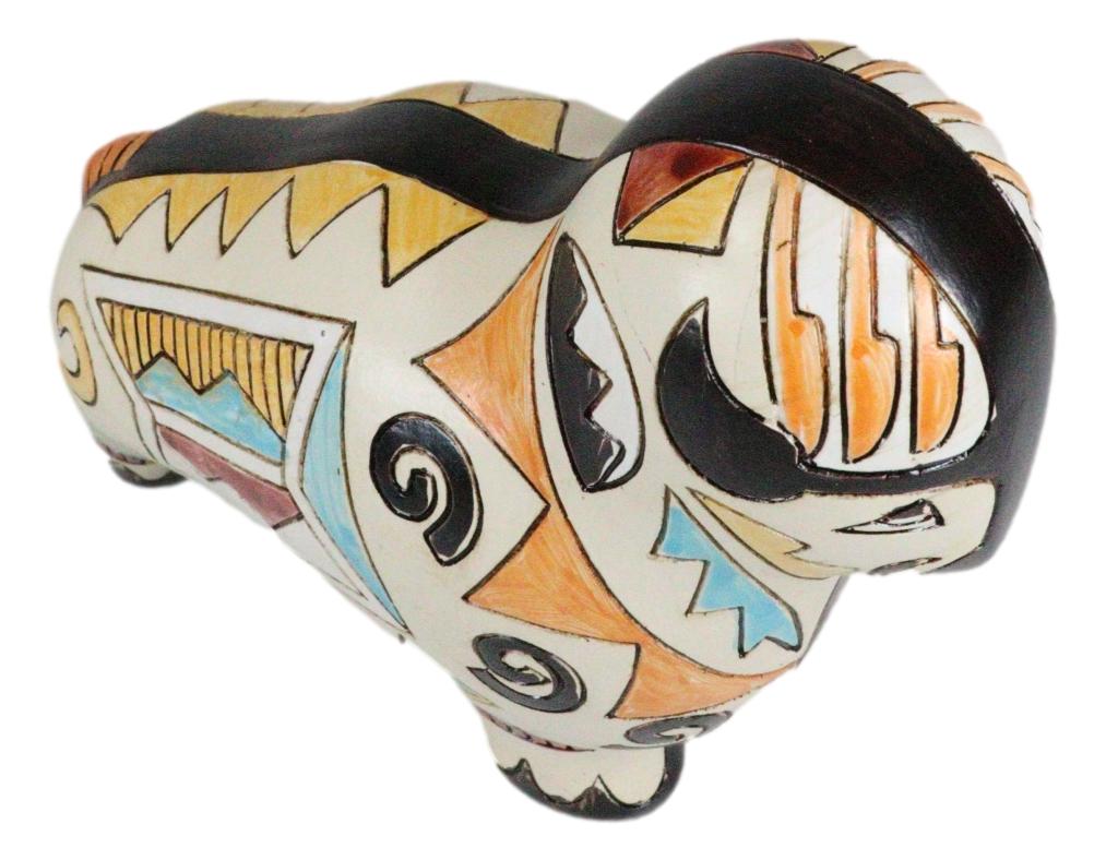 Tribal American Aztec Hopi Indian Style Buffalo Bison Totem Spirit Figurine