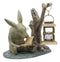 Aluminum Whimsical Bunny Rabbit Reading Book By Midnight Candle Lantern Statue